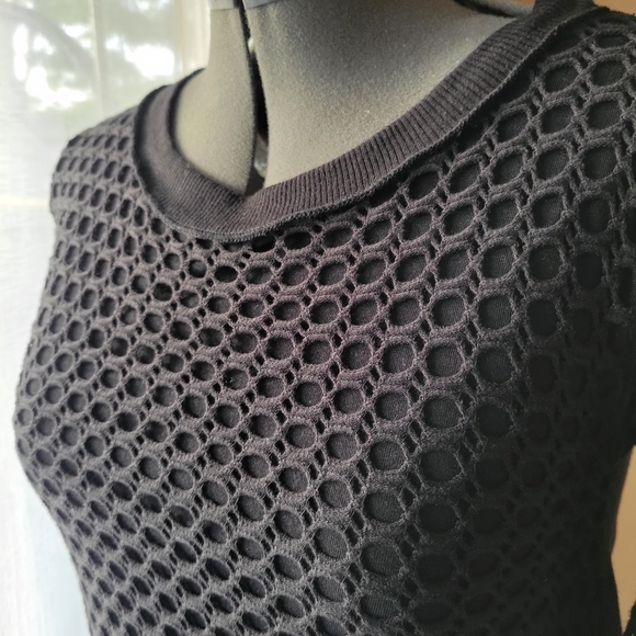 Pete Black Mesh Overlay Women's Long Sleeve Top Size XS - Picture 2 of 4